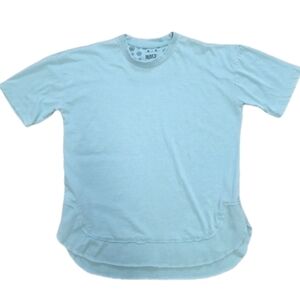 Royce Turquoise Blue Crewneck T-shirt Raw Edge Size Medium Casual Work Comfort